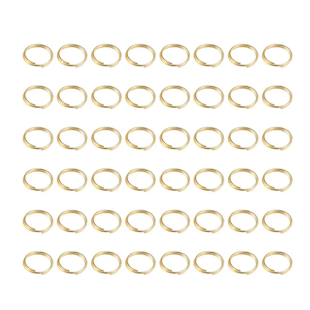 500 piezas de anillos abiertos dorados de 10 mm, accesorios para la creación de joyas, anillos de conexión redondos de doble círculo para pendientes y collares DIY
