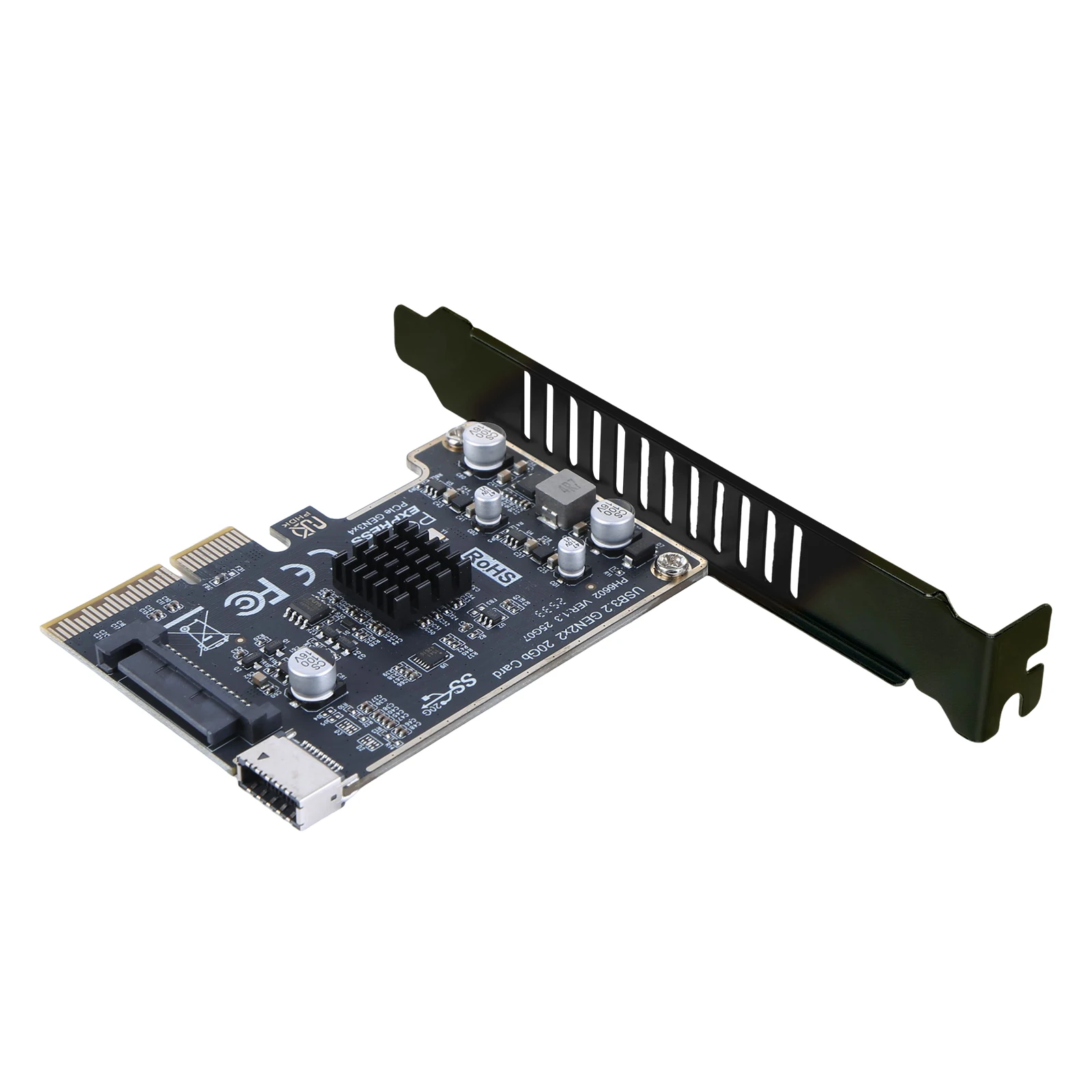 

USB 3.2 GEN2 20Gb Riser Board Expansion Card Riser Converter 20Gpbs Type E Express Card for Desktop PC Front Panel TYPE C