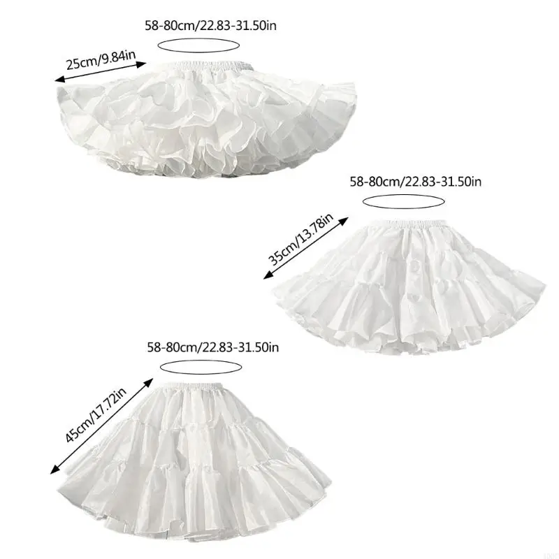 40GC nữ Tutus Váy đàn hồi eo đôi Lớp xù lông Bong bóng váy ngắn mặc quần áo trang phục