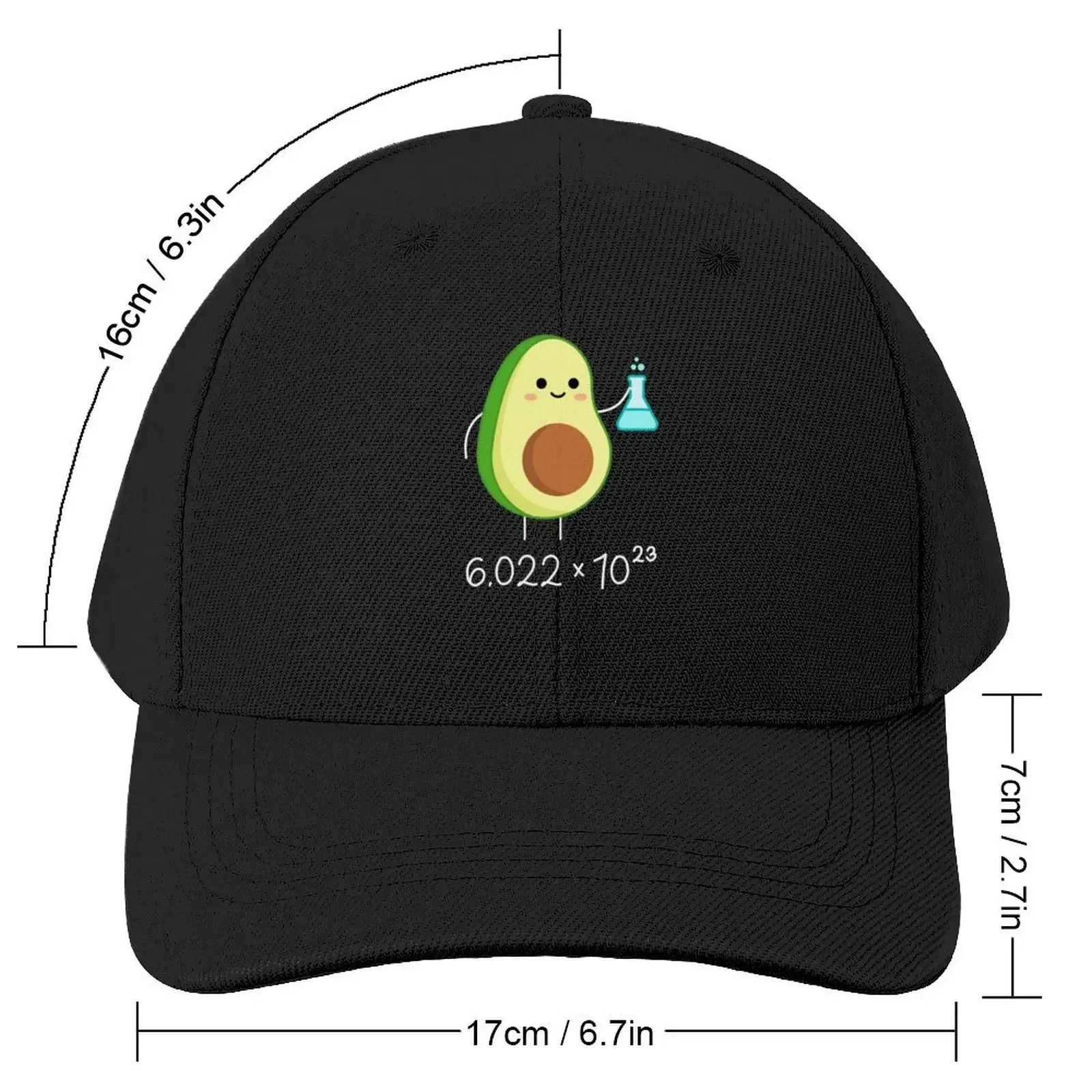 Avogadro's Number Pun. Cute Avocado Chemist. Baseball Cap Brand Man cap New In Hat Luxury Cap Women's Hats Men's