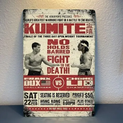 Y1,Bloodsport Movie Metal Poster - Collectable Tin Sign 20x30cm  -aluminum