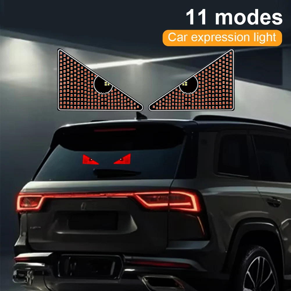 1 Pair Car Eyes LED Light Car LED Window Light USB  Demon Eye Decorative Light Kaziran Big Eyes, Personalized Decor Triangle Eye