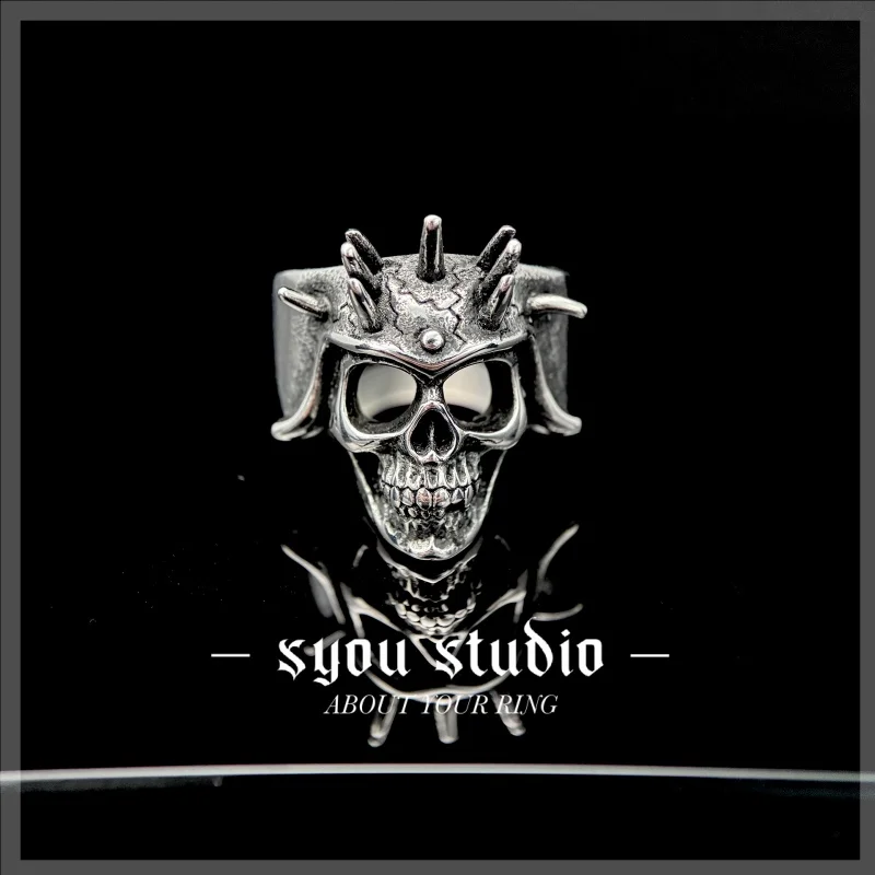 Moto Rider Skull Personalized Stainless Steel Ring Rock Men Vintage Party Gift Unisex Rings Wholesale Punk Metal Fashion Jewelry