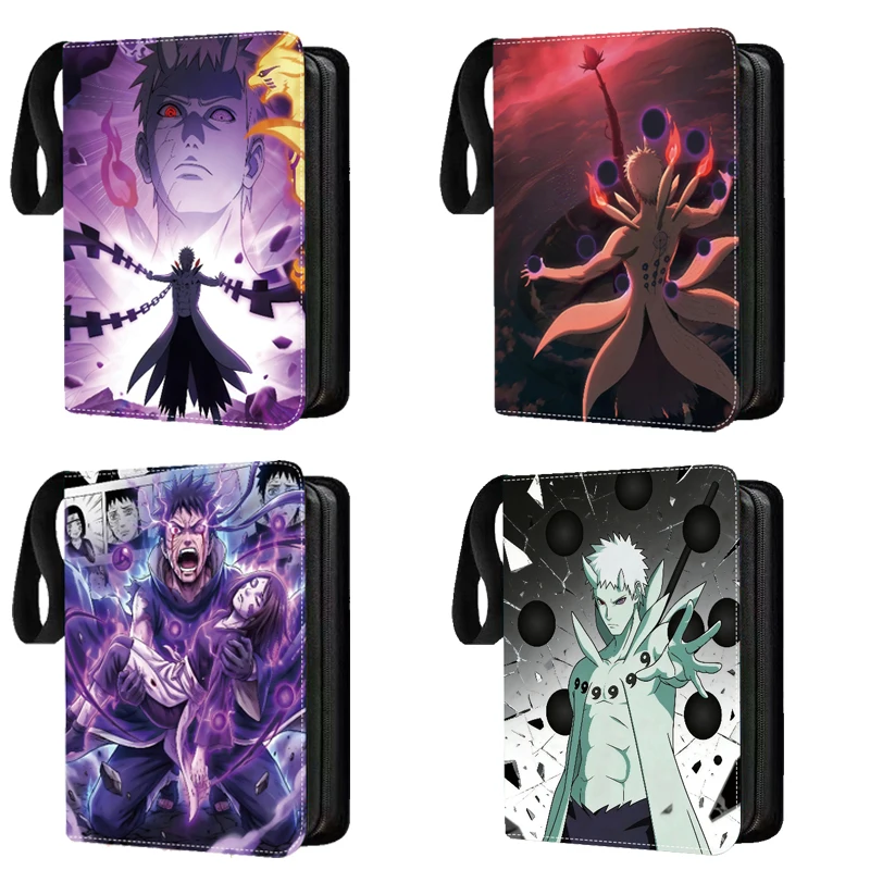 400/900Pcs Naruto Card Binder Book Folder Zipper PU Leather Card Album Waterproof Anime Game Card Collection Holder Toy for Kids
