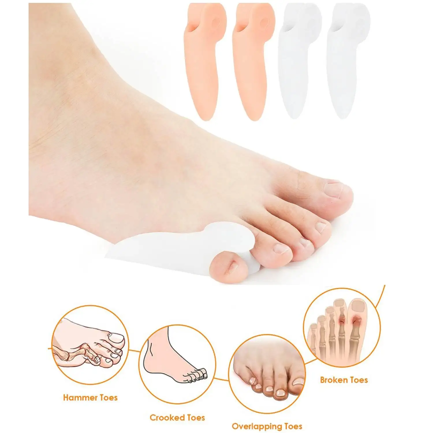 1/2/5/10Pairs Little Toe Silicone Gel Thumb Corrector Bunion Foot Hallux Valgus Protector Separator Finger Straightener Adjuster