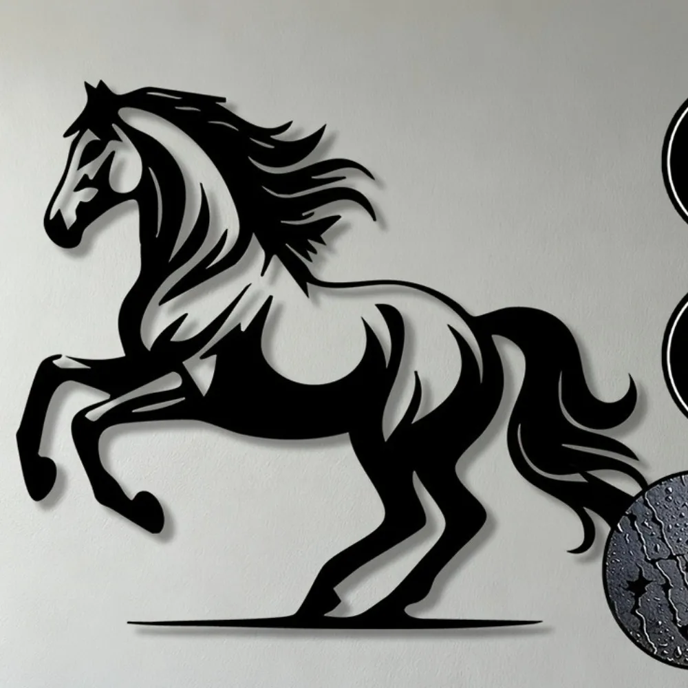 CIFBUY Metal Wall Art Galloping Horse Sculpture Indoor Outdoor Weather Resistant Hanging Decor Display