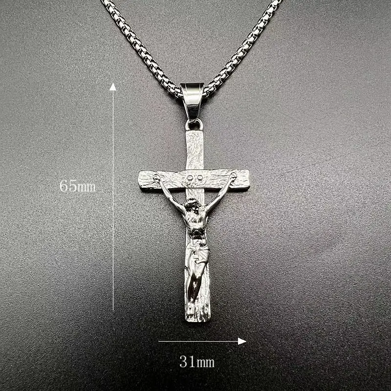 Titanium Steel vacuum Gold Plated Yahweh Passion Cross Pendant for men and women