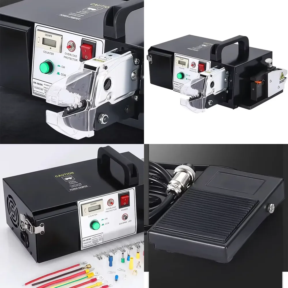 2026 Electric Terminal Crimping Machine for EM-6B2BC Wire Stripping Cutting Crimper Tool 0.25-35MM Cable Crimping Pliers