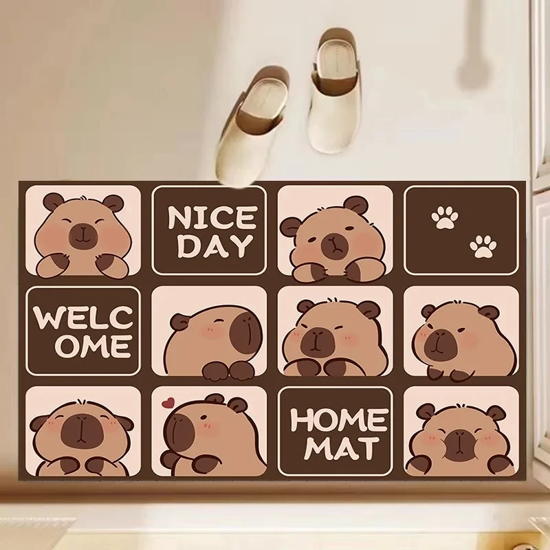 

MINISO DISNEY MINISO Cute Cartoon-Kapibala Carpet Bathroom Floor Mat Bedroom Living Kitchen Non Slip Diatom Mud Rugs Home Decor