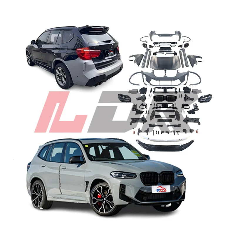 Newest 2024 For BMW X3 F25 2011- 2017 Update to 2023 2024 X3M G01 F97 LCI Body Kit auto parts front bumper fenders