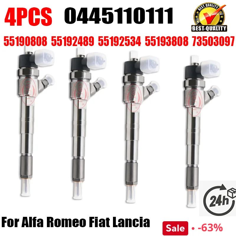 4PCS 0 445 110 111 55192534 55193808 73503097 55190808 55192489 NEW Diesel Fuel Injector 0445110111 for Alfa Romeo Fiat Lancia