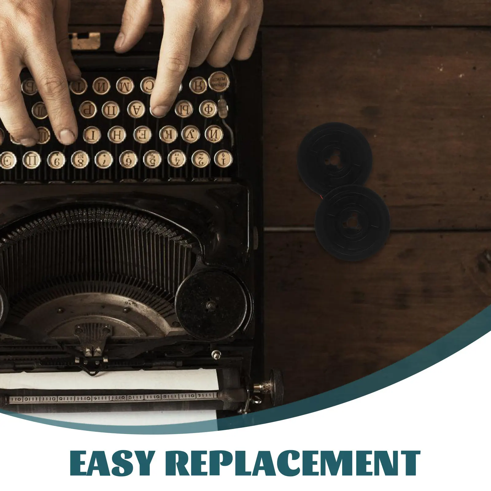 

Twin Spool Typewriter Ribbon Black Red Ink Ribbon Universal Dual Spool Replacement Clear Stable Typing for Office School Home