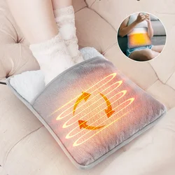 Portable USB Electric Foot Heating Pad Washable Soft Plush Foot Heater Winter Foot Warming Mat for Bed,Under Desk,Office,Home