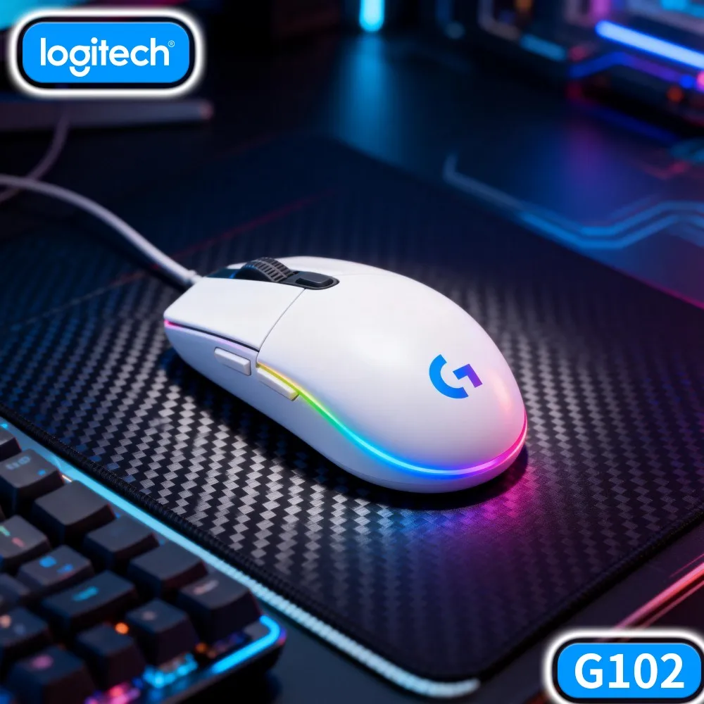 Mouse Gamer Logitech G102 Prodigy, Base Protetora, Previne Arranhões no Sensor Durante o Uso em Movimento