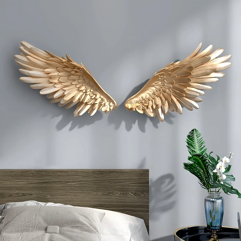 Wall Art Decoration Sculpture, Feather Angel Wings, Luxury, Beautiful TV Background, Pendant, Restaurant, Bedroom