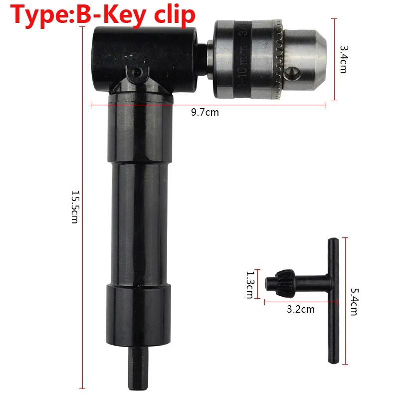 1 PC 8mm As Elektrische Boor Klem Uitbreiding Tool 90 Graden Boren Uitbreiding Haakse Boor Adapter Houtbewerking gereedschap