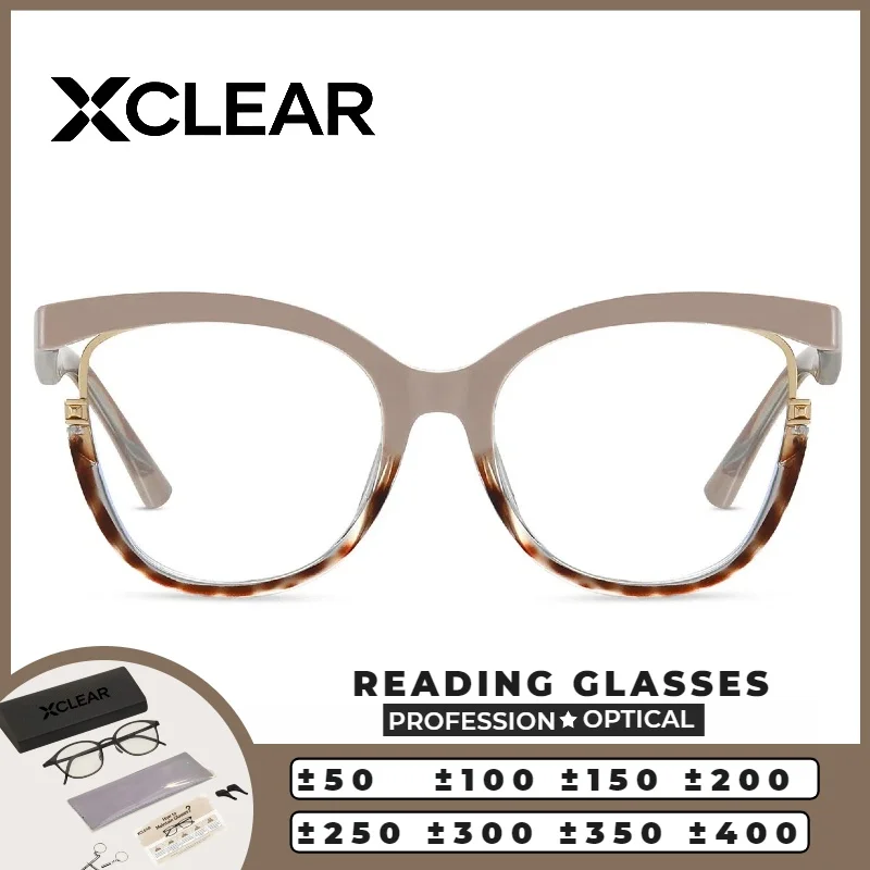

XCLEAR New Fashion Retro Cat Eye Reading Glasses Women High Quality Acetate Gradient Prescription Optical Glasses Customization
