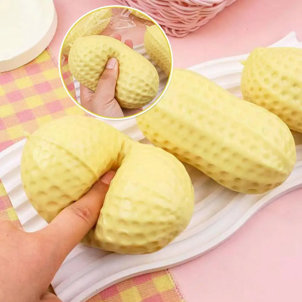 

Peanut Stress Ball Crunchy Squeeze Ball Squishy Toy Buttery-Soft Feel Fidget Toy Sensory Anti Stress Relief Toy for Adults