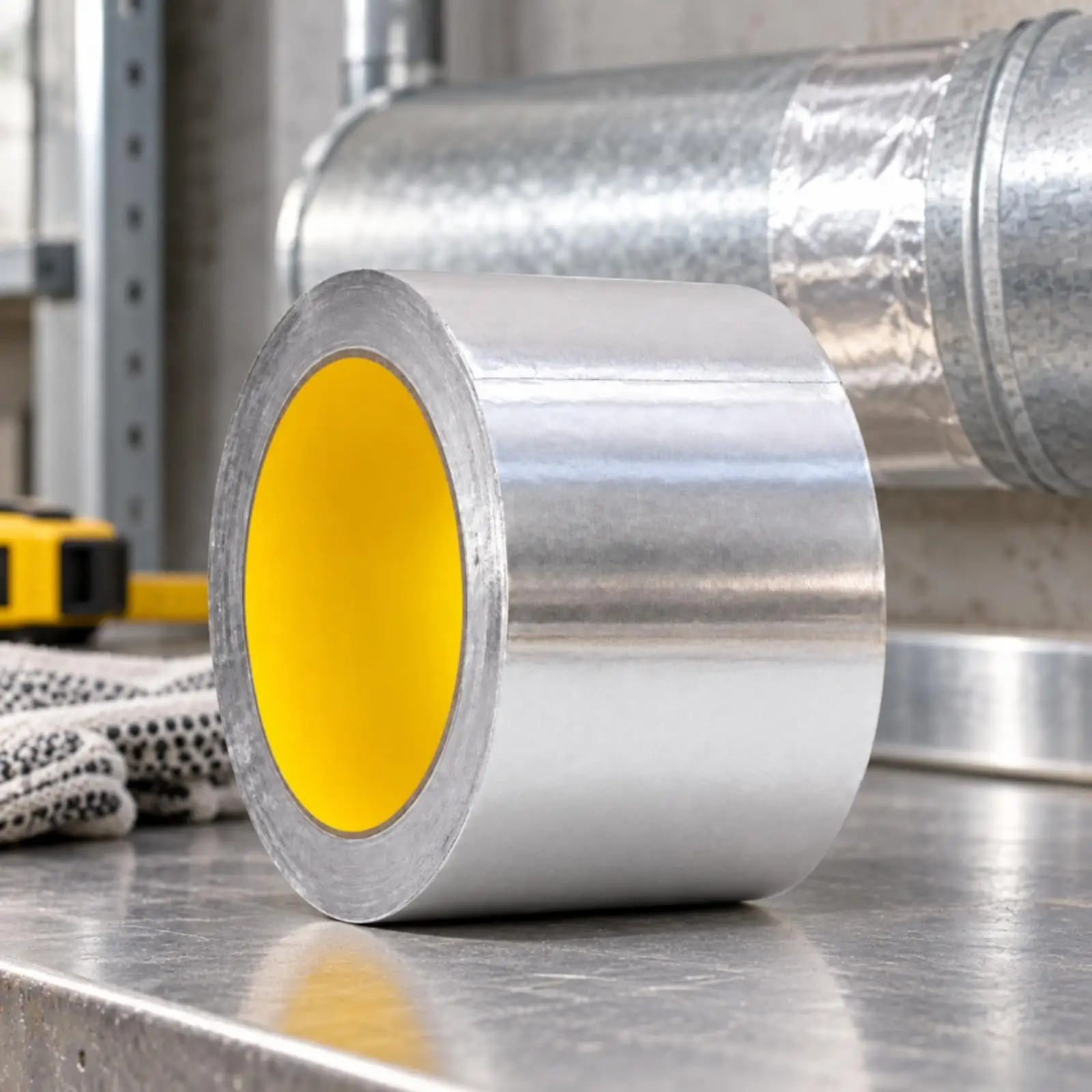 Aluminum Foil Duct Tape Heat Shield Silver Adhesive Roll for Chimney Flue Pipe Leak Repair