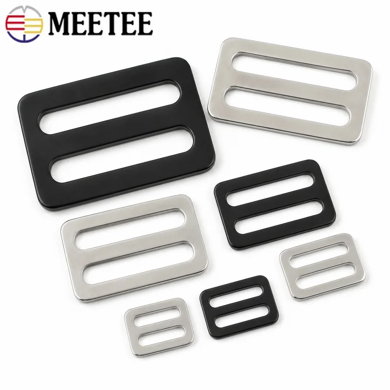 10/20/30Pcs 20-50mm Stainless Steel Tri-Glide Buckles Strap Slider Rings for Backpack Bag Belt Webbing Adjuster Hardware Parts