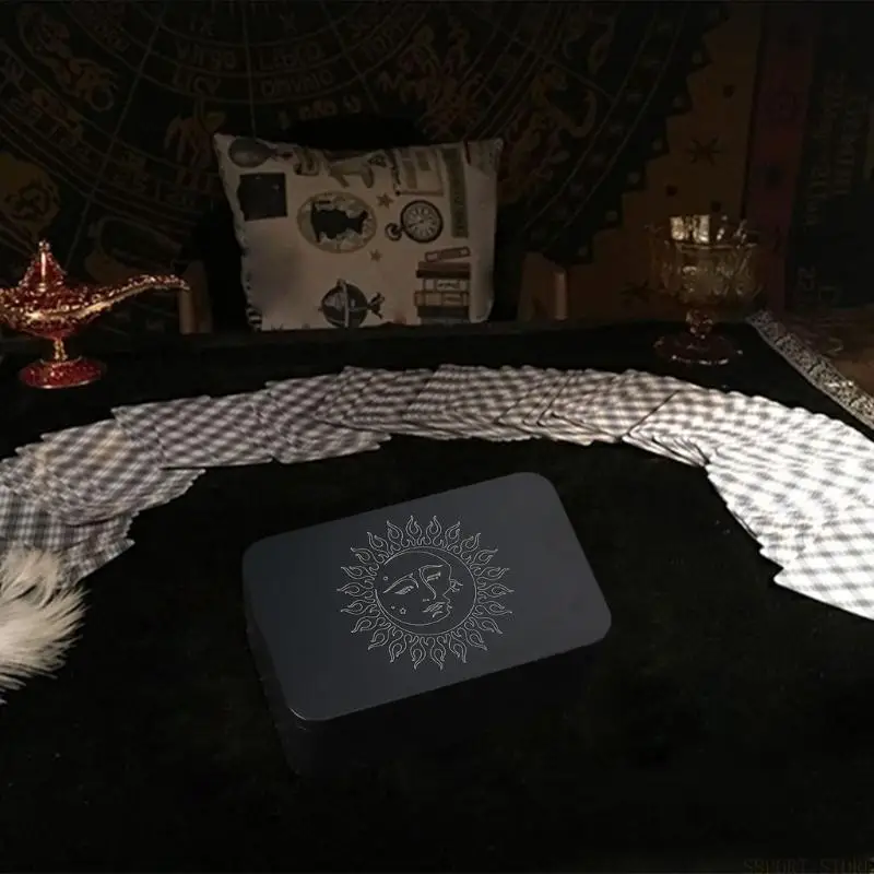 U2JB Metal Rectangle Organizers Box Playing Card Storage Box Money Coin Holder Box Candy Case Business Tarot Storage Can