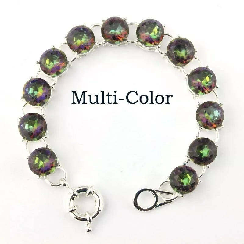 Classic Glass Crystal Gemstone Dot Bracelet Women Sparkly Rhinestones Stone Fashion Bangles Jewelry Wholesale