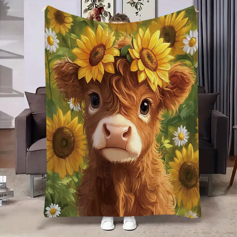 

Одеяло «Корова и подсолнухи» — мягкий плюшевый пушистый плед