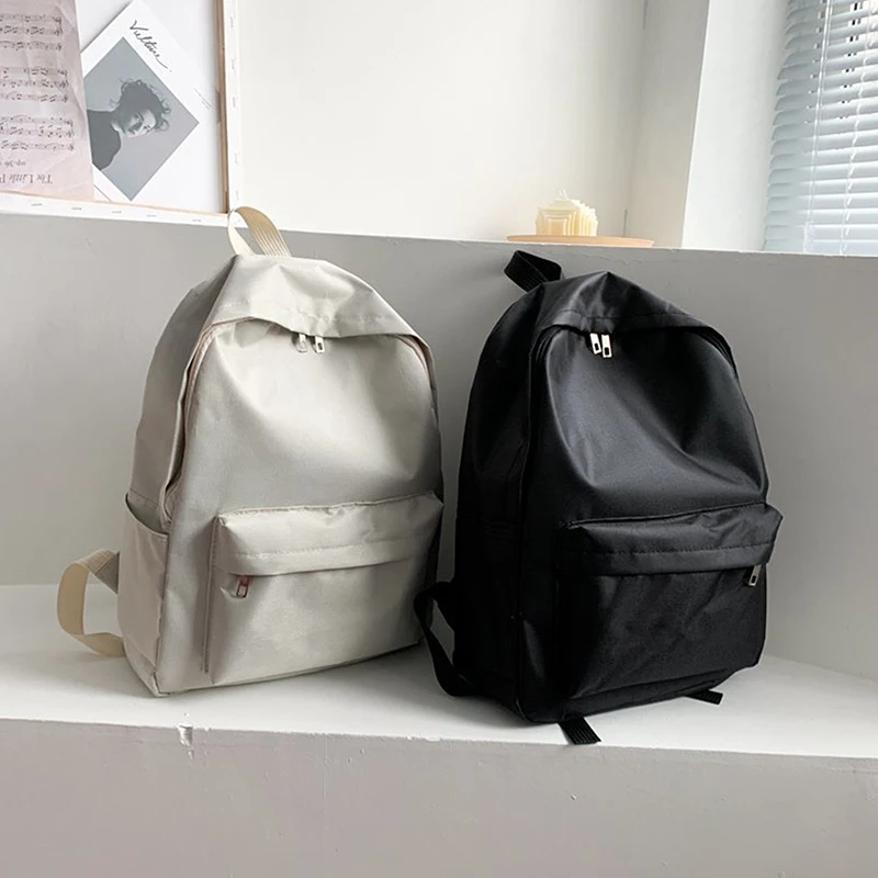 Mochila sólida de moda coreana, mochila escolar para estudiantes, bolsa de viaje de gran capacidad para hombres y mujeres