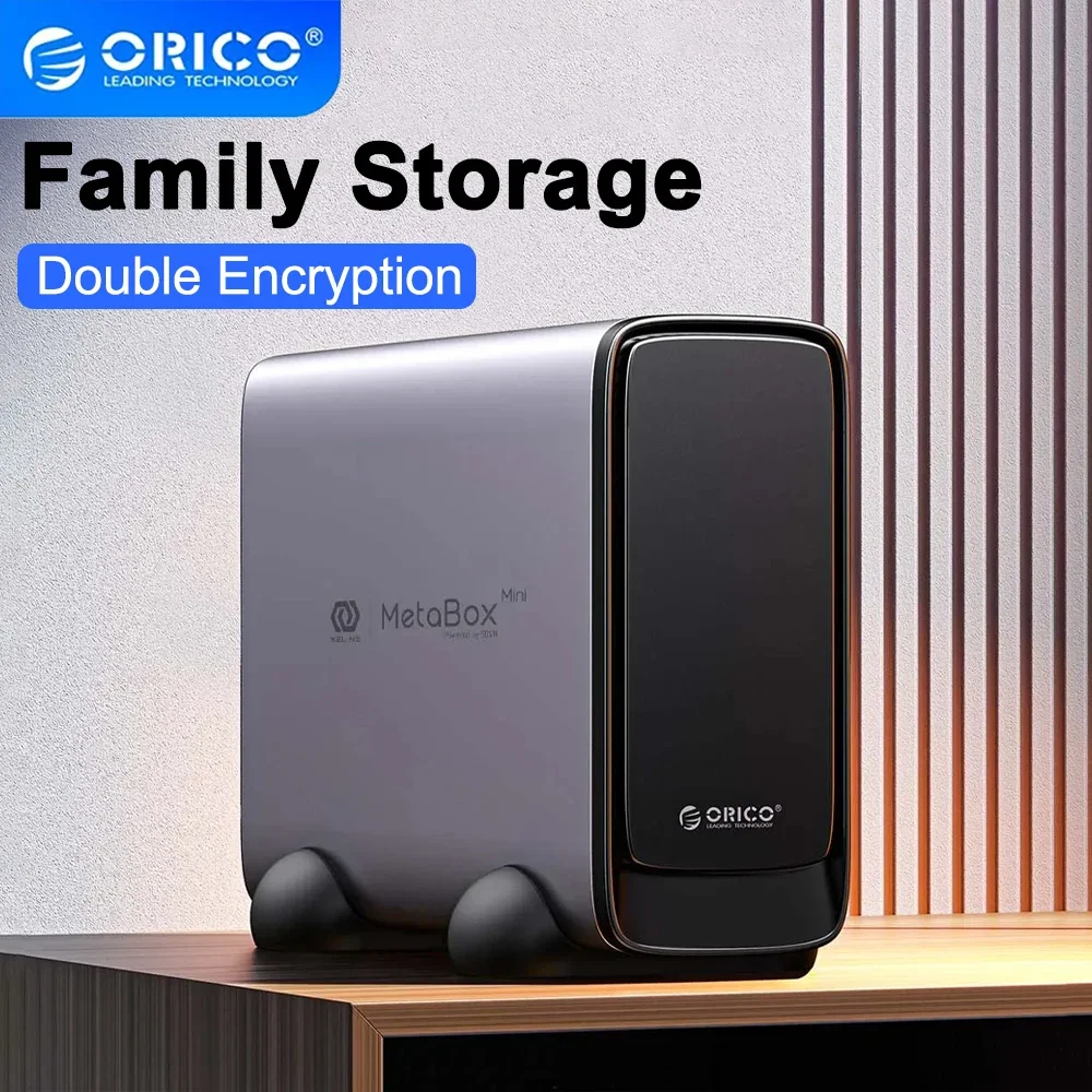 

ORICO MetaBox Mini Personal Storage 3.5" Type-C Network Attached Storage Automatic Backup Remote Access Media Server (Diskless)