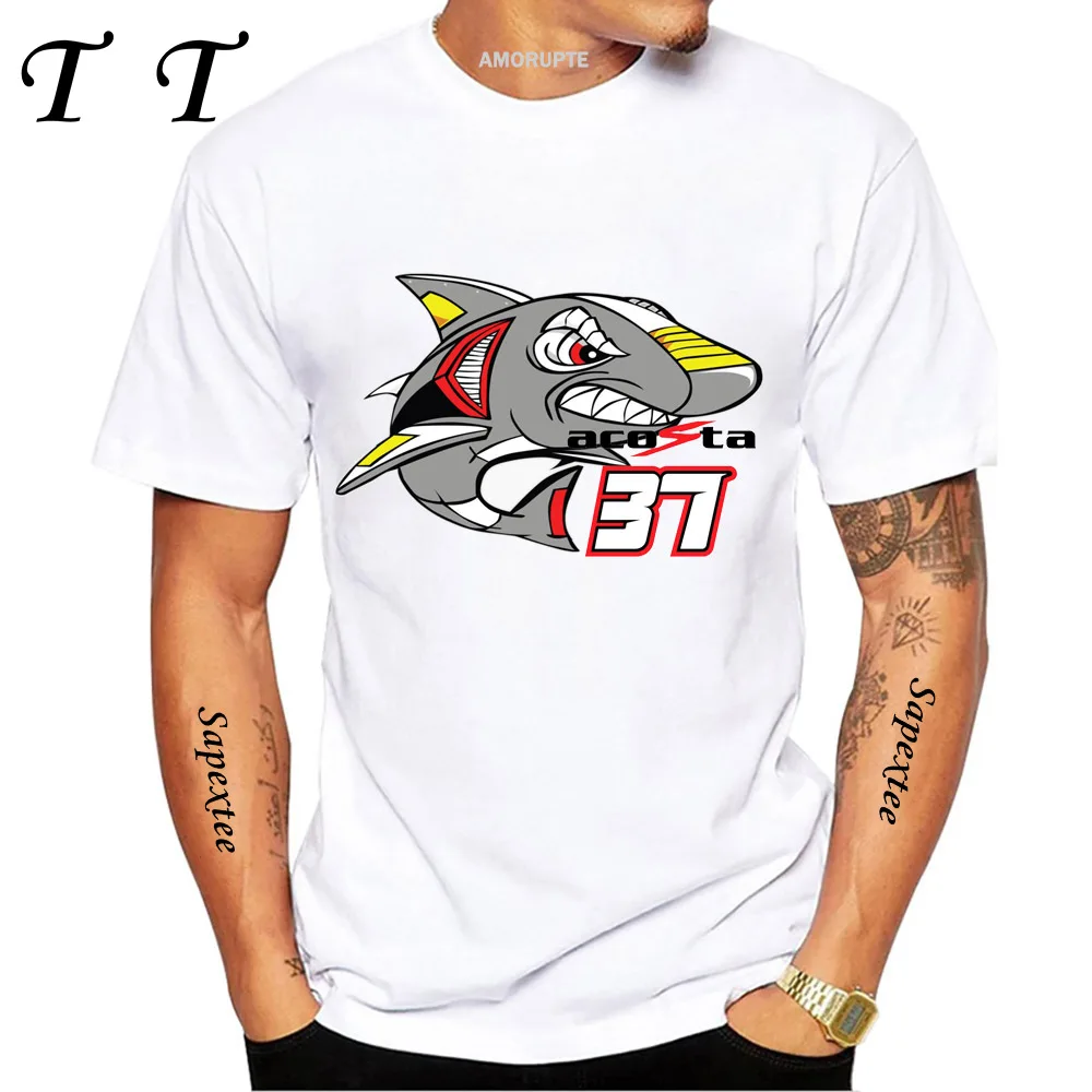 بيدرو أكوستا 37 القرش أسطورة دراجة نارية ركوب تي شيرت جديد الرجال قصيرة الأكمام GS مغامرة الرياضة عادية الصبي الأبيض تيز متسابق القمم #1