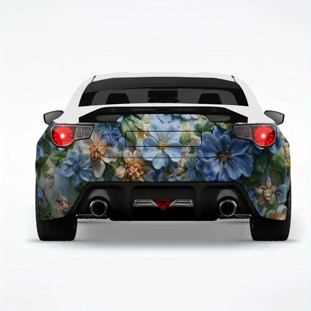 

Лошадь с цветочным декором - виниловая наклейка на заднюю часть автомобиля, водонепроницаемые самоклеящиеся виниловые наклейки для хвоста и бампера автомобиля, декорации