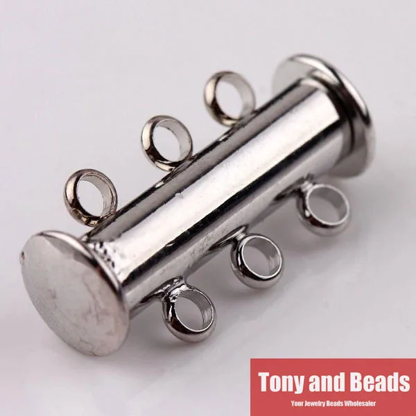 (10Sets=1Lot ! ) Dull Silver/Silver Plated Tube Barrel Round Strong Magnetic Buckle Clasps Jewelry Finding CP1