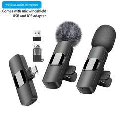 Wireless Lavalier Lapel Microphone Mini with Clip for Video Recording Android iPhone Type C IOS Compatible Lapel Mic