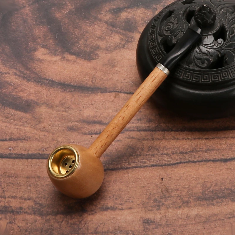 Fashion Manual Wood Pipes Chimney Filter Long Smoking Pipe Herb Bakelite Tobacco Pipe Cigar Narguile Gift Smok Mouthpiece