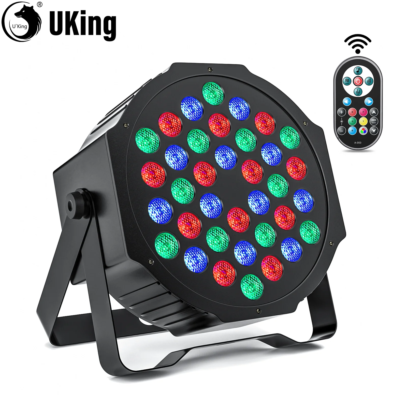 U`King 36LED Par Lights Stage Lights RGB Uplights DMX Control Stage Lighting Indoor For Christmas Music Party DJ Disco Wedding