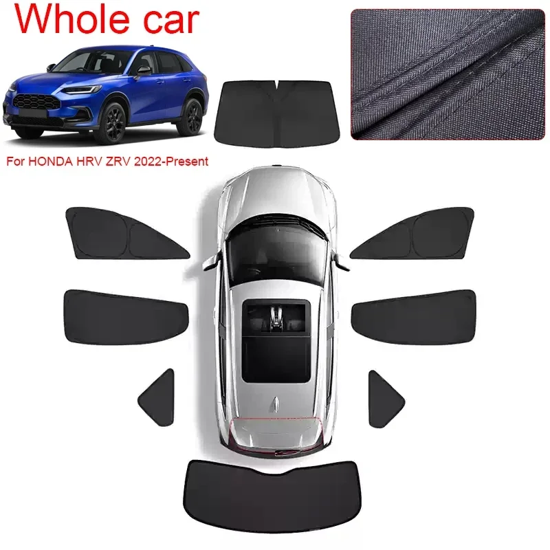 Car Black Window Privacy Sunshade Anti-UV Heat Insulation For HONDA HRV ZRV 2022-Present Auto Protect Cover Interior Accessory