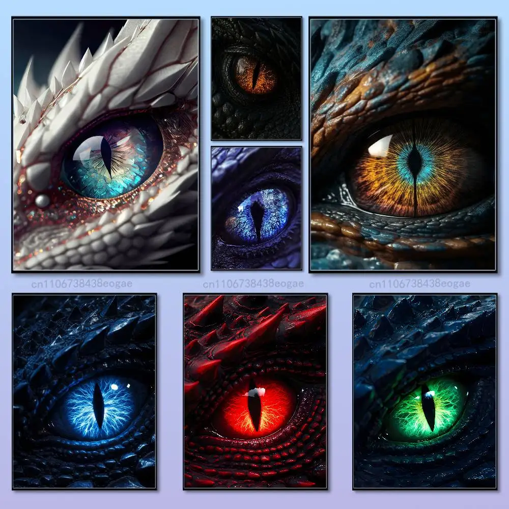 

Myth Dragons Eye Poster HD Art Sticky Wall Aesthetic Decoration Waterproof Home Living Room Bedroom Bar