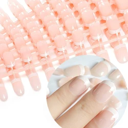 120pcs French Tip Press on Nails Short S 12 sizes French Fake Nails, Acrylic False Nails Kit Including 12 Size False Nails