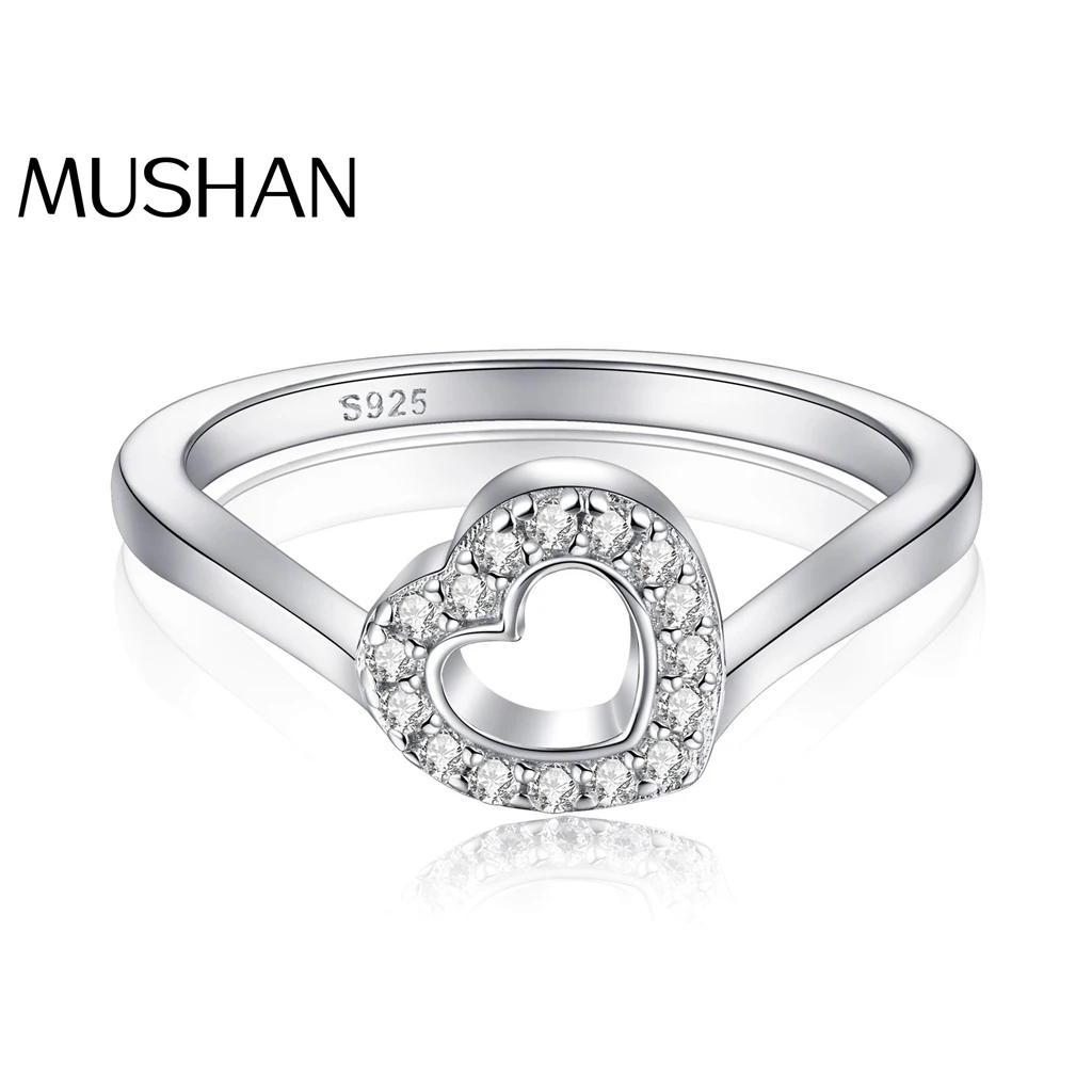 

MuShan Jewelry 925 Sterling Silver Ring Wedding Band High Carbon Diamond Gold Plated Statement Jewelry Women Rings Fine Jewelry