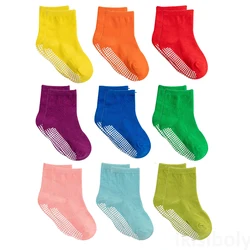 0-1-3-5-7 anni Baby Confezione da 6 calzini antiscivolo in cotone per bambini Ragazzi Ragazze Suole antiscivolo Unisex Babe Neonati Calzini per bambini