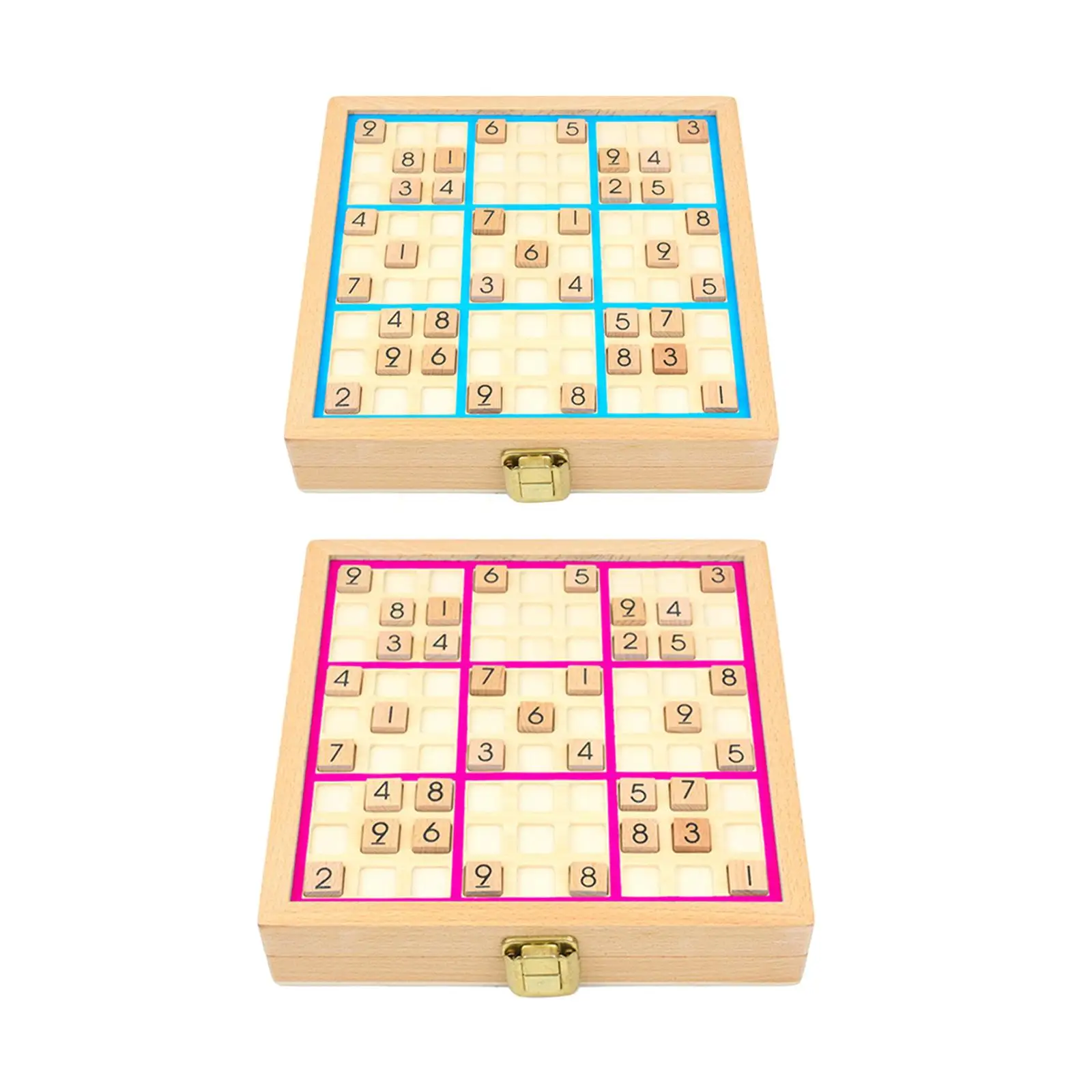 Educational Toy Sudoku Board Game Birthday Gift Toy 3 in 1 Wooden Sudoku Board Game Set Number Thinking Game for Kids