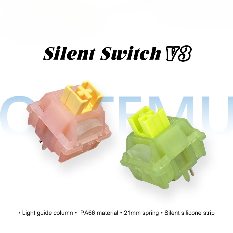 

Outemu Silent Peach V3 Switch Lubed Silent Lemon V3 Switches Mechanical Keyboard Linear Tactile 5Pin Hot swap PA66 Pre Lubed POM