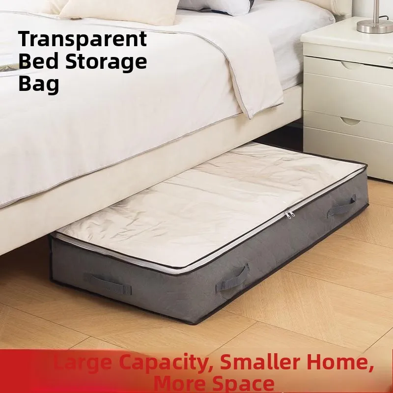 

Плоский контейнер для хранения под кроватью, для домашнего использования, влагостойкий, штабелируемый, в скандинавском стиле, из нетканого материала, пылезащитный