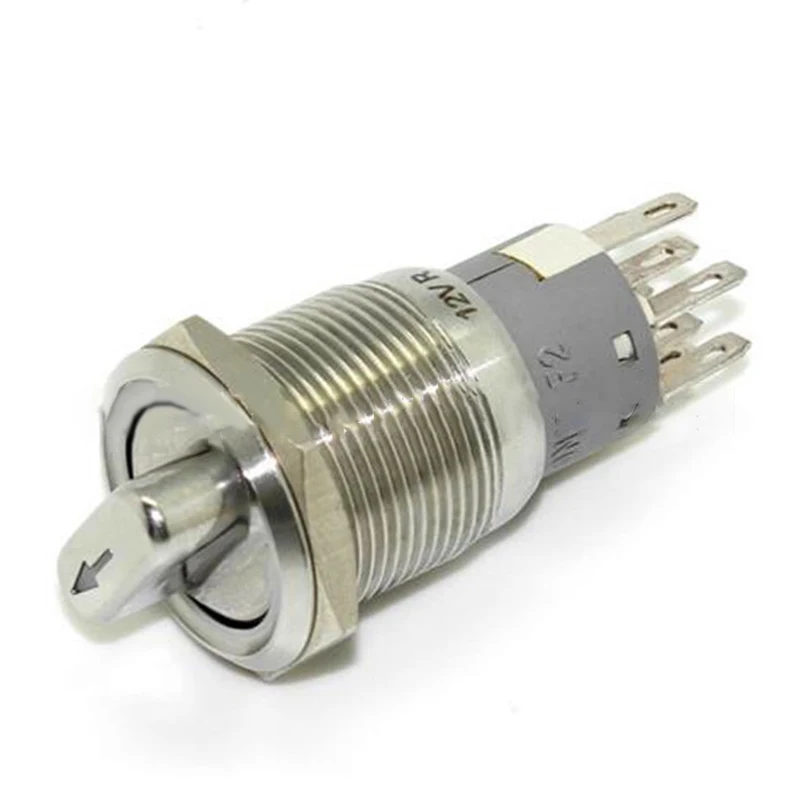 Perilla de interruptor giratoria, hebilla de bloqueo de 19MM, interruptor de luz Selector de acero inoxidable resistente al agua