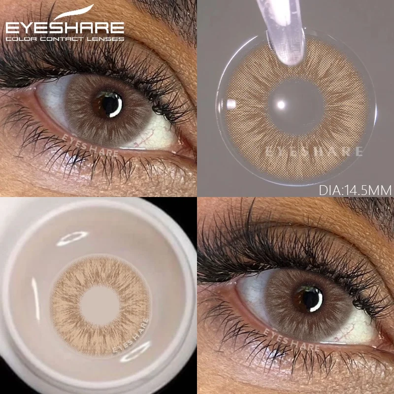 EYESHARE 1 par de lentes de contacto de Color para ojos, contactos de ojos azules, pupilas de belleza grises, lentes de maquillaje marrones, contactos verdes anuales
