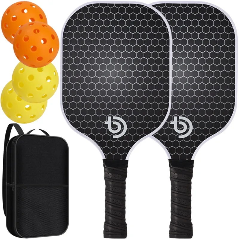 Pickleball Paddles USAPA Approved Set Rackets Honeycomb Core 4 Balls Portable Racquet Cover Carrying Bag Gift Kit Indoor Outdoor