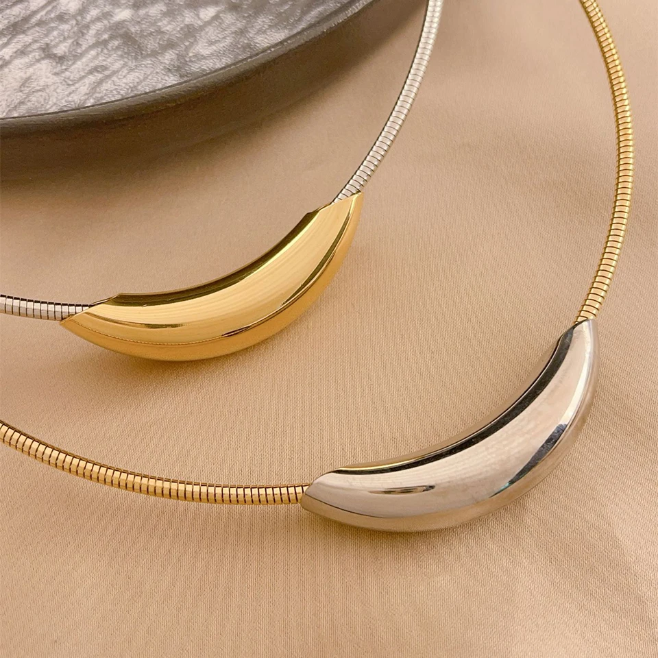 ZAKOL French Trendy Design Metal Tube Snake Bone Chain Collar For Women Men Personality Stainless Steel Choker Party Jewelry image 2
