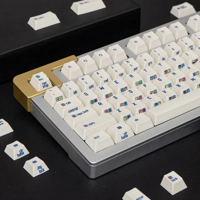 153 keys Cherry Profile PBT Commodore 64 Styled Keycap Set,C64 Theme Key Caps for Mechanical Keyboard