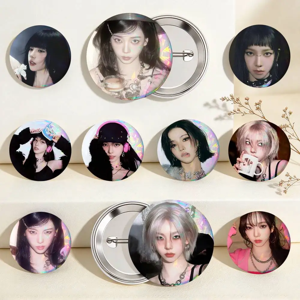 Korean Singer K-Karina Round Badge Lapel Pin Backpack Clothing Jewelry Accessories Gift Brooch