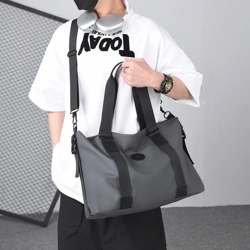ความจุขนาดใหญ่กระเป๋าเดินทางสตรี Tote กระเป๋าสีทึบพร้อมซิป GYM Fitness กระเป๋าถือกระเป๋าค้างคืนกระเป๋า Duffel กระเป๋าเดินทางกระเป๋า